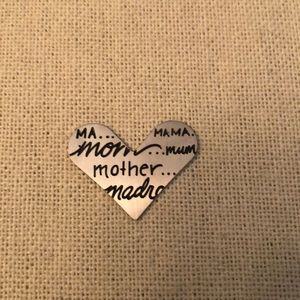 Large silver ‘mother’ heart plate